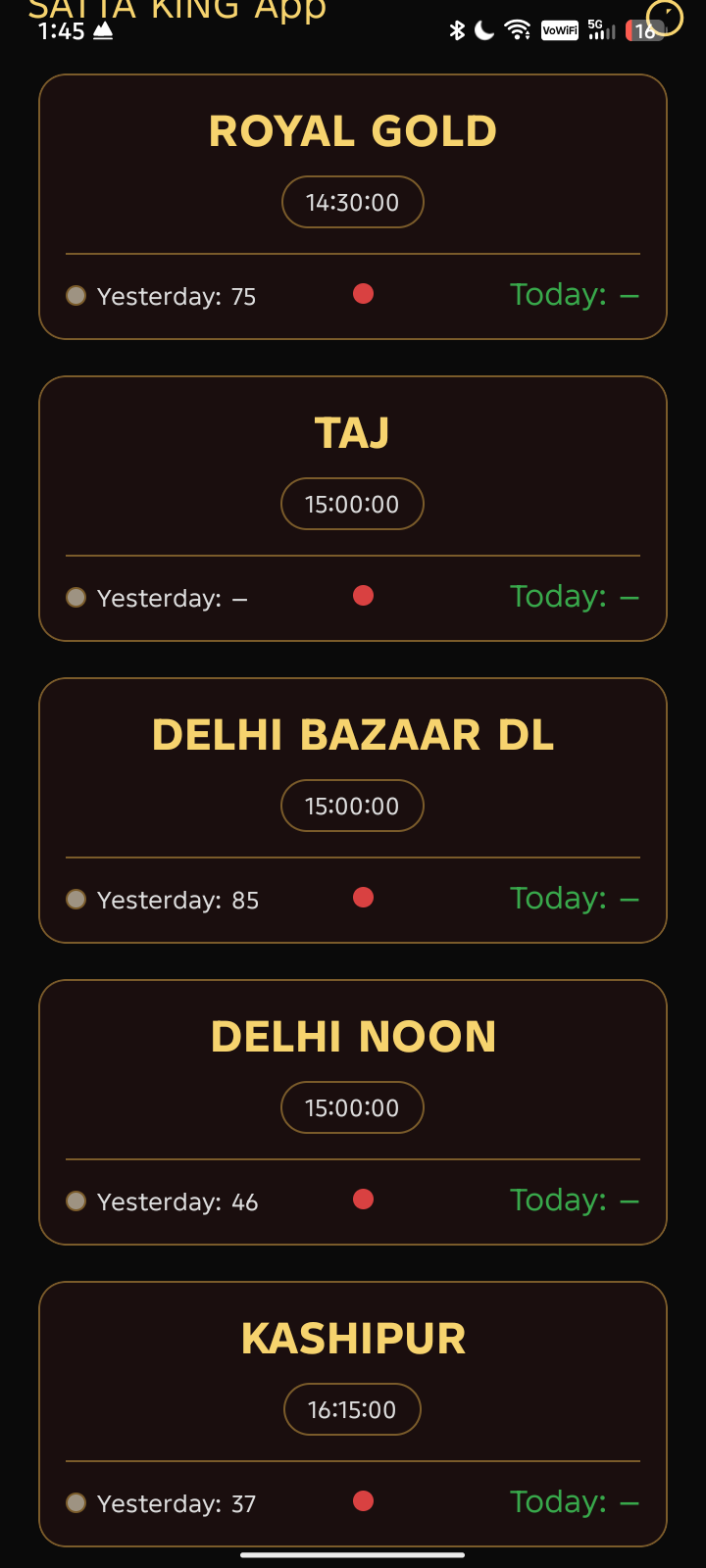 Satta King screenshot 4 – live result, charts and notices